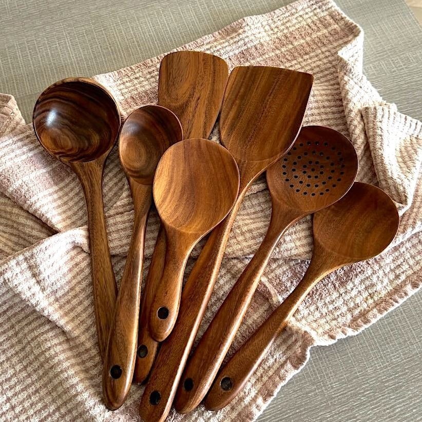 7-Piece Wooden Kitchen Utensil Set