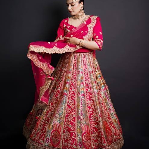 Royal Crimson Gold Bridal Lehenga