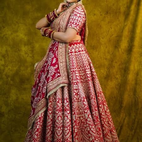 Fuchsia Pink Embellished Bridal Lehenga
