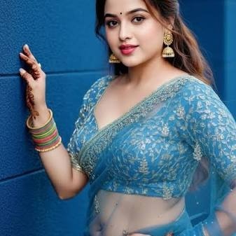 Sky Blue Floral Georgette Saree
